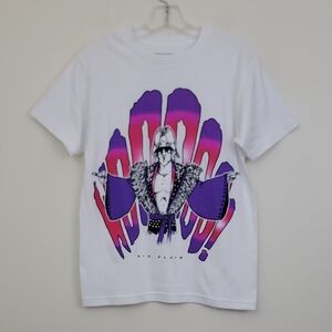 Ric Flair WWE White Artsy Cartoon Short Sleeve 100% Cotton T-Shirt S